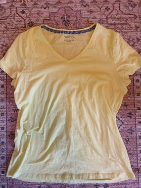 Nautica bright Yellow V-Neck Short Sleeve Tee